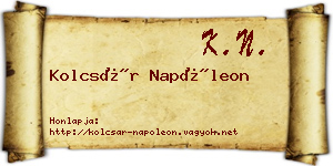 Kolcsár Napóleon névjegykártya